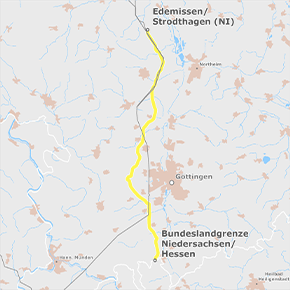 Trassenverlauf des Abschnitts Edemissen/Strodthagen – Landesgrenze Niedersachsen/Hessen des BBPlG-Vorhabens 4; eine detaillierte Darstellung finden Sie in den Antragsunterlagen Trassenverlauf des Abschnitts Edemissen/Strodthagen – Landesgrenze Niedersachsen/Hessen des BBPlG-Vorhabens 4; eine detaillierte Darstellung finden Sie in den Antragsunterlagen