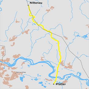 Trassenverlauf des Abschnitts Nittenau – Pfatter des BBPlG-Vorhabens 5a Trassenverlauf des Abschnitts Nittenau – Pfatter des BBPlG-Vorhabens 5a