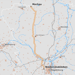 Trassenkorridor des Abschnitts Mechau – Niederndodeleben des BBPlG-Vorhabens 5a Trassenkorridor des Abschnitts Mechau – Niederndodeleben des BBPlG-Vorhabens 5a