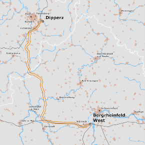 möglicher Trassenverlauf des Abschnitts Dipperz – Bergrheinfeld West des BBPlG-Vorhabens 17 möglicher Trassenverlauf des Abschnitts Dipperz – Bergrheinfeld West des BBPlG-Vorhabens 17