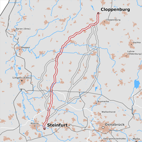 möglicher Trassenverlauf des Abschnitts Cloppenburg – Steinfurt des BBPlG-Vorhabens 48 möglicher Trassenverlauf des Abschnitts Cloppenburg – Steinfurt des BBPlG-Vorhabens 48