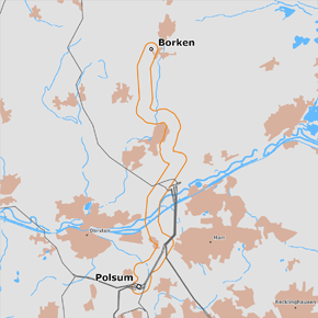 möglicher Trassenverlauf des Abschnitts Borken – Polsum des BBPlG-Vorhabens 48 möglicher Trassenverlauf des Abschnitts Borken – Polsum des BBPlG-Vorhabens 48