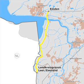 Trassenverlauf des Abschnitts NDS1 Emden Ost - Landkreisgrenze Leer/ Emsland des BBPlG-Vorhabens 79 Trassenverlauf des Abschnitts NDS1 Emden Ost - Landkreisgrenze Leer/ Emsland des BBPlG-Vorhabens 79
